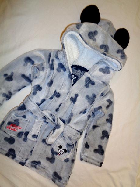 Luxusní šedostříbrný měkoučký župan micky, primark,92