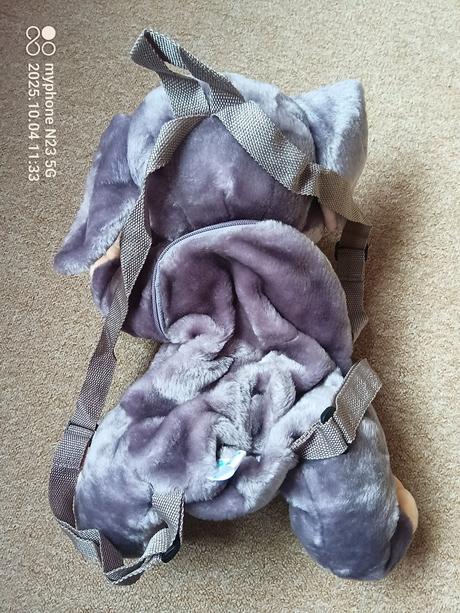 Batoh šedý salon "hračky s úsměvem", 