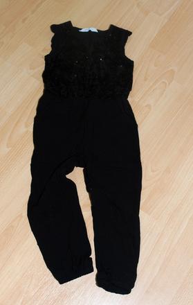 Společenský černý overal  s flitry, h&m,110