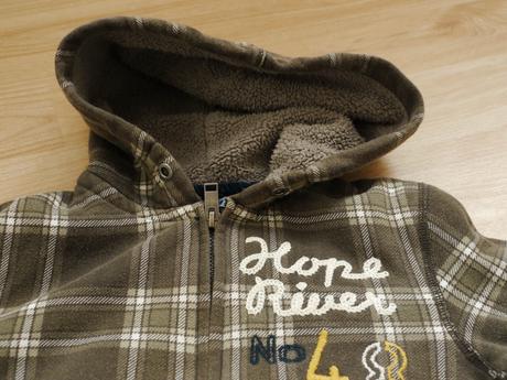 Hneda kostkovana velmi tepla mikina, h&m,122