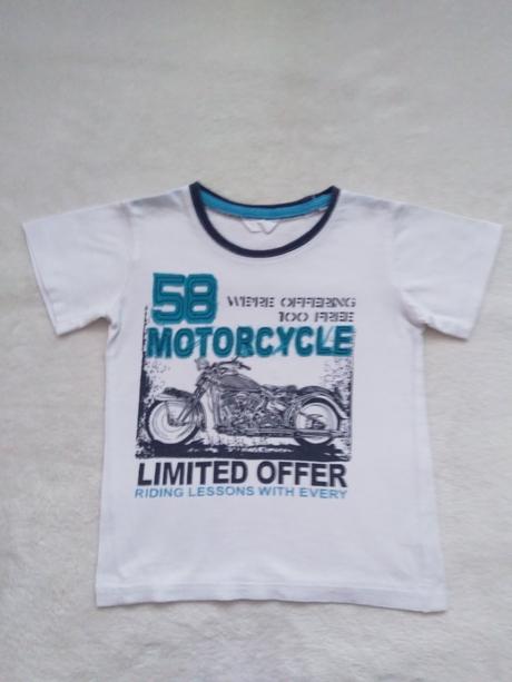 Tričko s motorkou bílé, 104