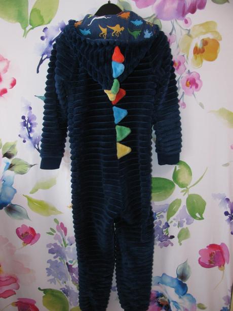 Fleecový modrý overal s kapucí na spaní drak, f&f,128