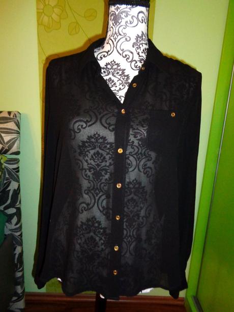 Černá poloprůhledná košile na vrstvení, evie,40