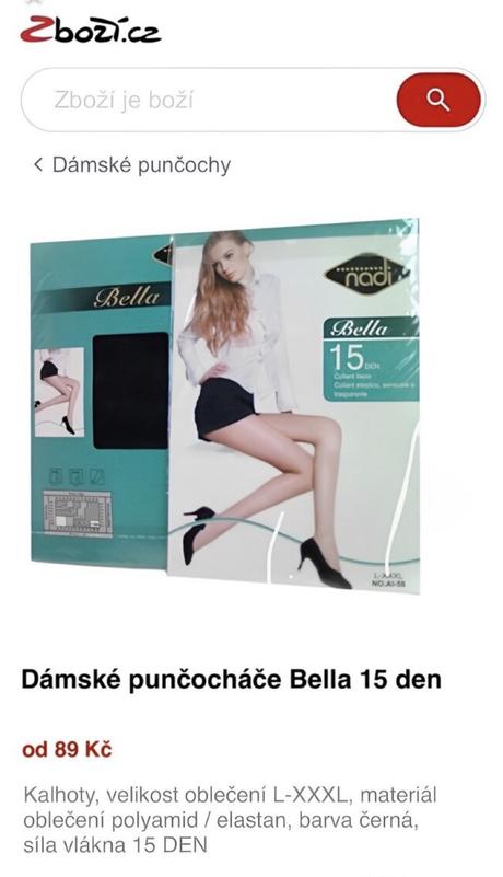 Dámské silonky punčocháče vel. l-xxxl, xxl