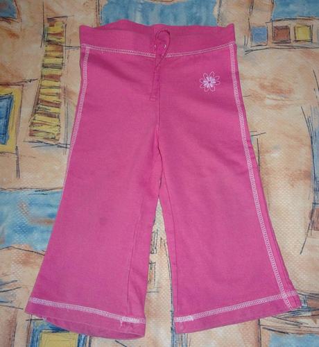 Růžové tepláky s kytičkou, vel. 86, george,86