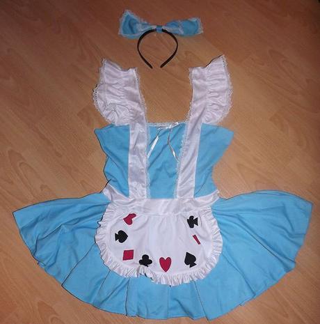 Karnevalové dámské šaty alenka v říši divů+čelenka, 