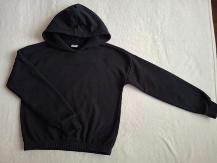 Dívčí černá crop mikina s kapucí, 146