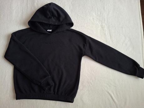 Dívčí černá crop mikina s kapucí, 146