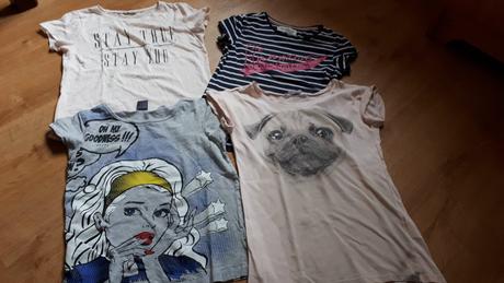 4x tričko s krátkým rukávem, h&m,140