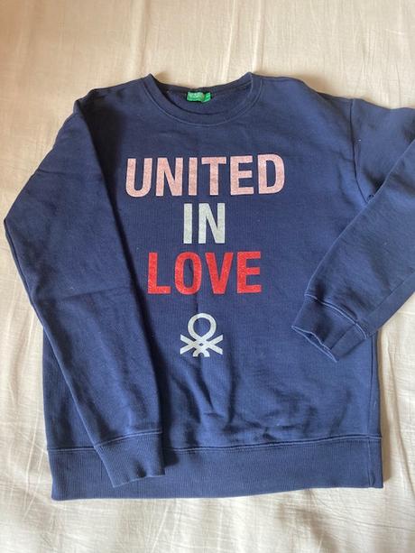 Bavlněná mikina s nápisy, benetton,152