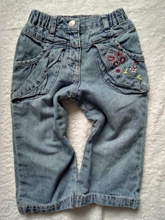 Zateplené rifličky s výšivkou, adams,80