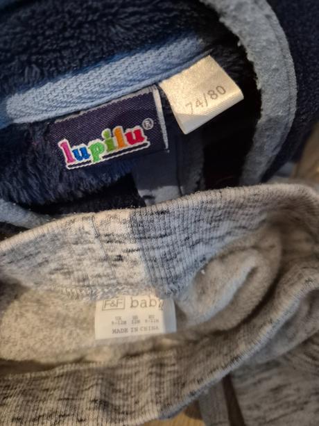 Tepláčky f&f a plyšová mikina lupilu vel. 80, lupilu,80