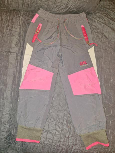 Šedo-růžové zateplené kalhoty zn. grace vel. 110, grace,104