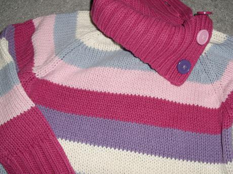 Pruhovaný svetr cherokee- růžový, cherokee,104