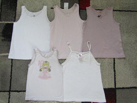 Tílka,spodní košilky zn.h & m,c & a- vel.122/128, h&m,122