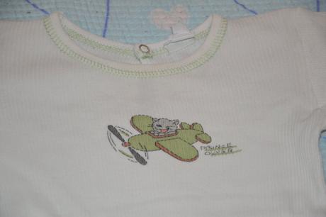 Bavlněné body dlouhý rukáv s letadlem, prince oliver,74