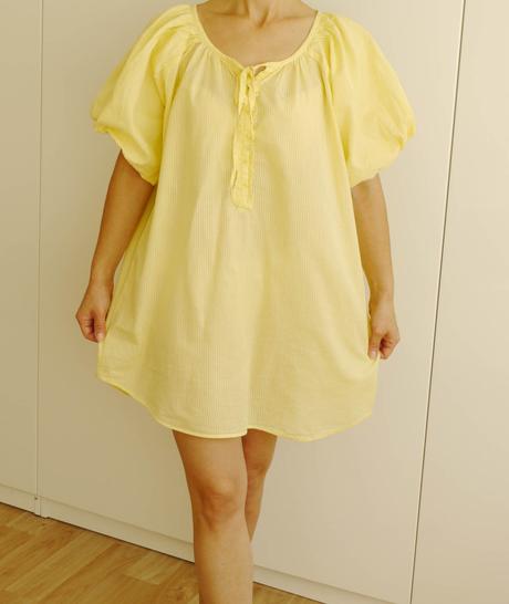 Bavlnena dlouha bluza/ saty s balonovymi rukavy 34, xs