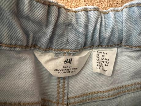 Džíny baggy hm vel.13-14 let, h&m,158