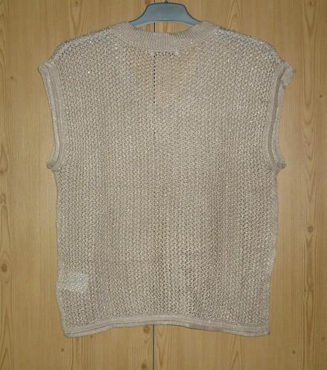 Dámská béžová vesta se zlatou nití takko fashion, takko,s