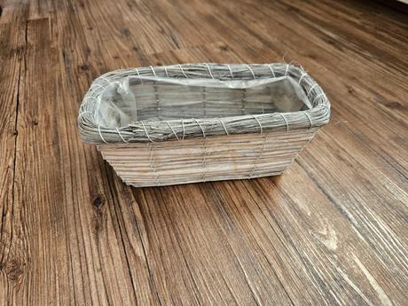Šedý proutěný květináč obal 26x13 cm rozměry měřen, 