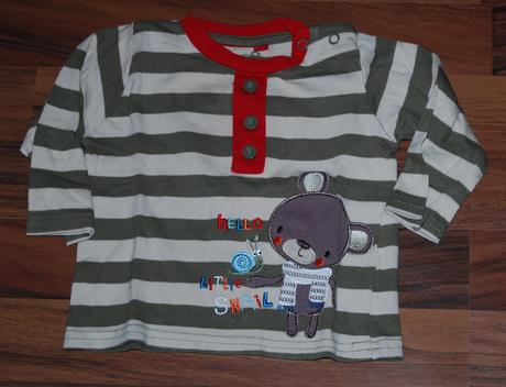 Pruhované tričko s medvídkem, tu,68