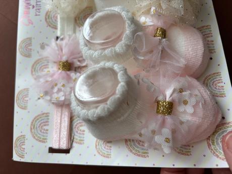 Set ponožky s čelenkou - novorozenec, 56