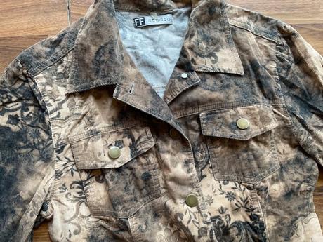 Květ béžovo okrová bunda, vel xs/s, ff studio, f&f,xs