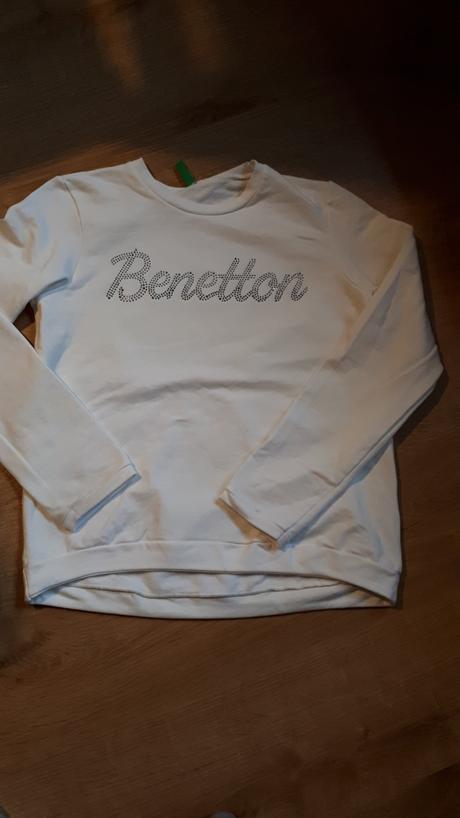 Bílá smetanová mikina benetton, benetton,146