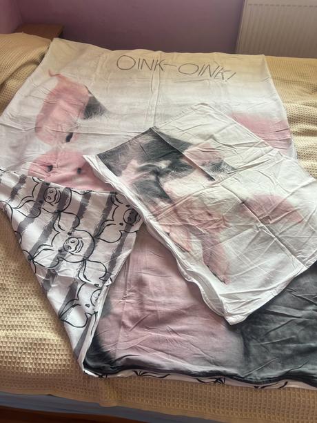 Povlečení prasátko white 140x200, 70x90 cm, 