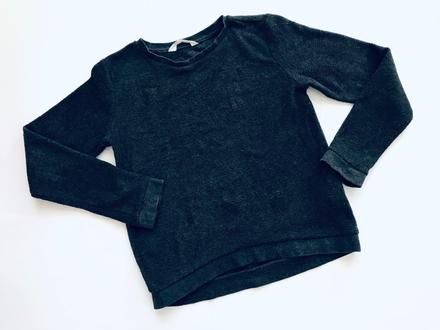 Mikina fleecová tmavé šedé barvy - v.146/152, h&m,146