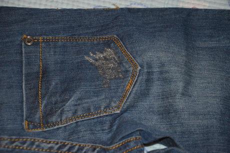 128 134 elastické džíny rifle s třpytkami, dopodopo,128