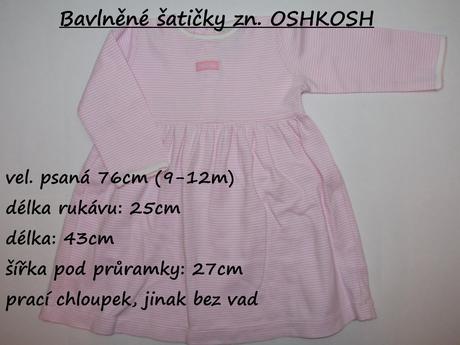 Bavlněné šatičky zn. oshkosh, oshkosh,80