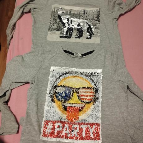 2x triko s obracecím obrázkem, c&a,128