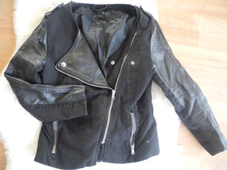 Bunda s koženkou, h&m,158