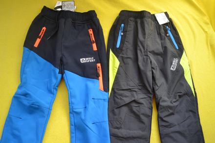 2x oteplené kalhoty wolf,softshellové,šusť, wolf,98
