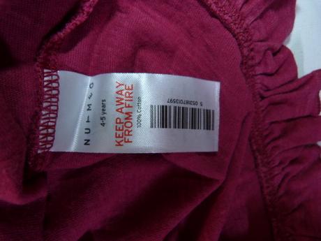 Vínové bavlněné tričko s volánky vel.110, nutmeg,110