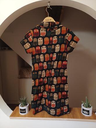 Svetrové šaty se sovičkami s/m, s