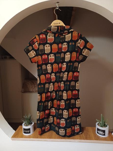 Svetrové šaty se sovičkami s/m, s