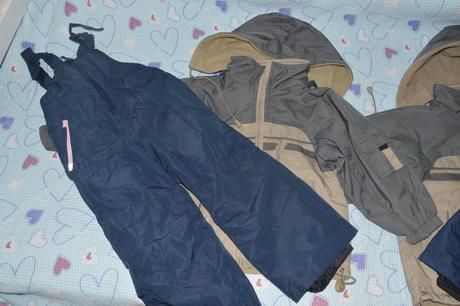 2x zimní bunda oteplené kalhoty, lupilu,104