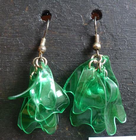 Naušnice z petlahví - zelené,