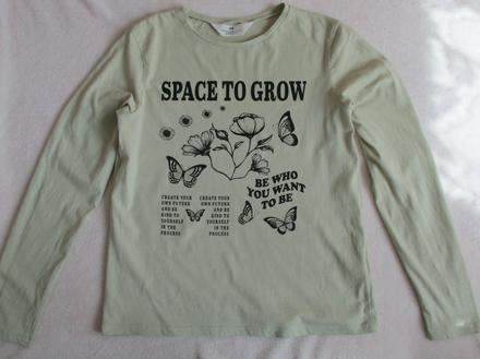 Dívčí bavlněné tričko dlouhý rukáv h&m 158 164, h&m,158