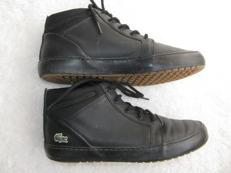 Dámské černé kožené boty, tenisky model ampthill, lacoste,38
