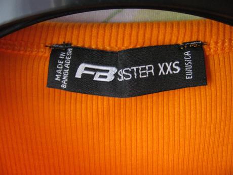 Dívčí oranžové řádkované pružné šaty, xs