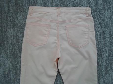 Růžové meruňkové kalhoty džíny skinny fit, h&m,152
