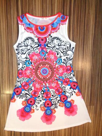 Luxusní bílé šaty alá desigual l/xl, l / xl