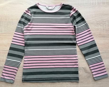 Bavlněné pruhované tričko vel 122 - 128, h&m,122