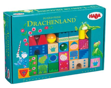 Dětské dřevěné kreativní kostky, haba dračí země,