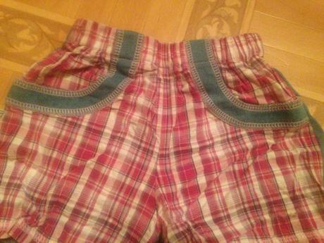 Dívčí plátěné kraťasy kostičky vel. 80 - 86, 80