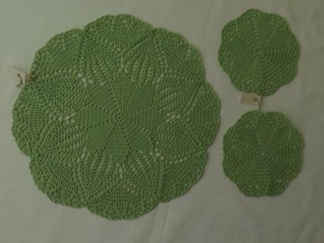 Dečka a 2 podšálky do zelena, 