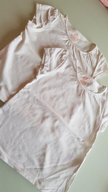 2ks dětské bílé trika/trička h&m  2-4roky, h&m,98